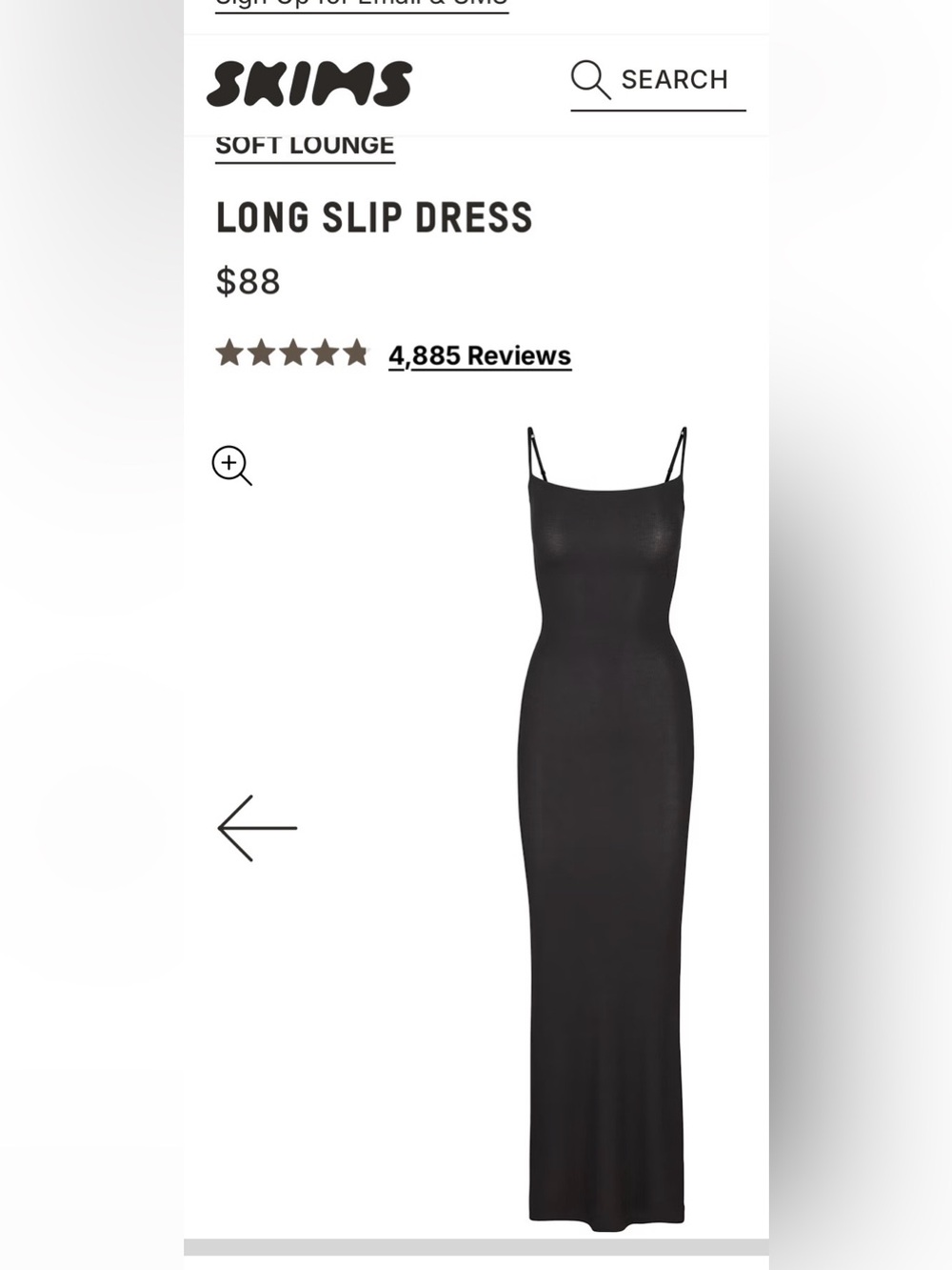 SKIMS onyx NWT Maxi Soft Lounge Slip Dress